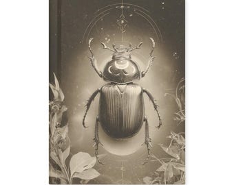 Vintage Scarab Beetle Journal Celestial Writing Notebook