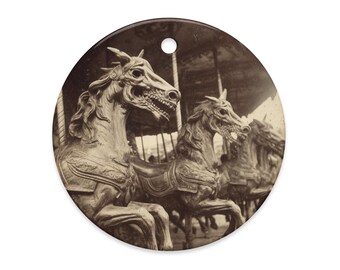 Vintage Victorian Gothic Macabre Merry-Go-Round Horse Ornament