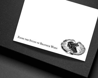 Personalized Frog Note Cards Gothic Victorian Stationery Set Custom Flat Cards with Envelopes