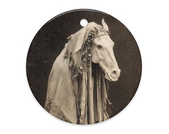 Mari Lwyd Gothic Christmas Ornament Welsh Folklore Horse Yule Holiday Decor