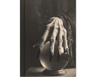 Witch Hand Crystal Ball Notebook Gothic Occult Journal