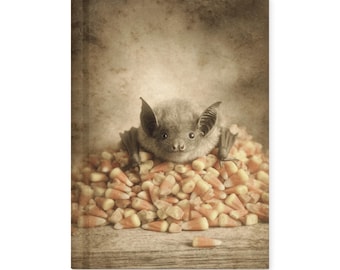 Vintage Victorian Gothic Candy Corn Bat Halloween Notebook