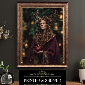 September Goddess Print Pagan Mabon Wiccan Wall Art Autumn Fantasy Decor