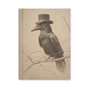 Vintage Victorian Plague Doctor Raven Notebook Gothic Crow Journal
