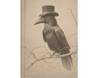 Vintage Victorian Plague Doctor Raven Notebook Gothic Crow Journal
