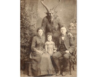 Vintage Victorian Krampus Family Gothic Journal Creepy Christmas Portrait Notebook