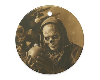 Vintage Victorian Skull Mask Ornament Gothic Ornament Dark Christmas Occult Decor