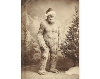 Vintage Bigfoot Christmas Notebook Gothic Sasquatch Journal Woodland Holiday Writing Book