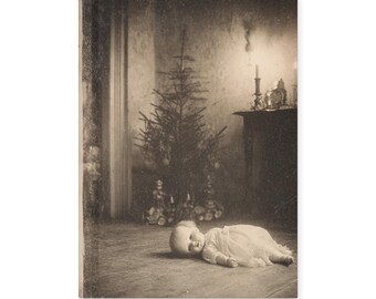 Vintage Victorian Abandoned Doll Christmas Gothic Notebook Dark Holiday Journal