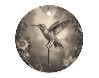 Vintage Hummingbird Ornament Victorian Bird Decor