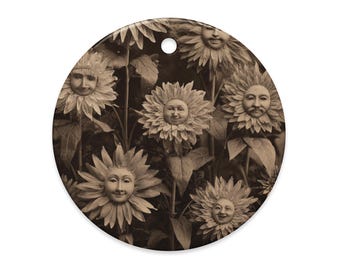 Victorian Flower Faces Ornament Surreal Botanical Vintage Decor