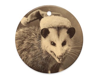 Vintage Victorian Gothic Christmas Opossum Ornament