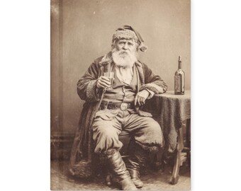 Vintage Victorian Drunk Santa Notebook Creepy Christmas Journal