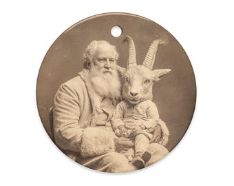 Santa Goat Child Ornament Creepy Christmas Gothic Holiday Decor