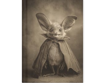 Vintage Victorian Gothic Vampire Bat Halloween Notebook