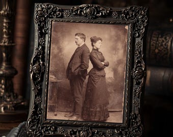 Victorian Couple In A Silent Standoff Antique Style Gothic Photograph  Macabre Wall Art Print