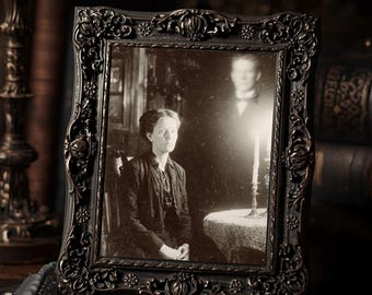Victorian Spirit Manifestation Gothic Paranormal Ghost Appearing Vintage Photography Art Print  Wall Decor