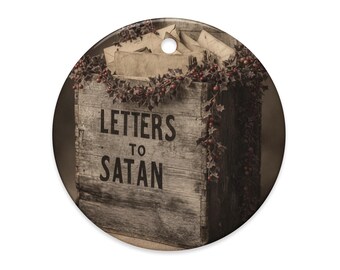 Vintage Victorian Letters to Satan Gothic Ornament Dark Christmas Occult Decor