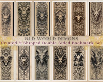 Old World Demons Bookmark Set Gothic Vintage Devil Art Baroque Style Bookmarks Choose 4, 8, or 12 Printed