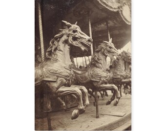 Vintage Victorian Gothic Creepy Merry-Go-Round Horse Notebook