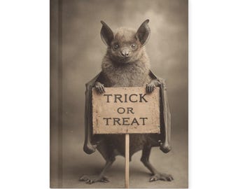 Vintage Victorian Gothic Trick or Treat Bat Halloween Notebook