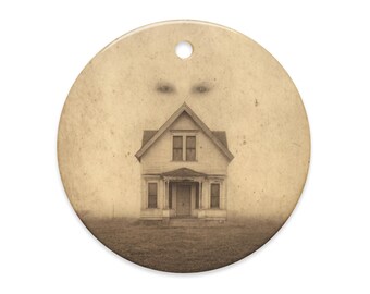 Vintage Victorian Haunted House Ornament Creepy Gothic Holiday Decor