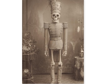 Vintage Skeleton Nutcracker Gothic Journal Creepy Soldier Christmas Notebook