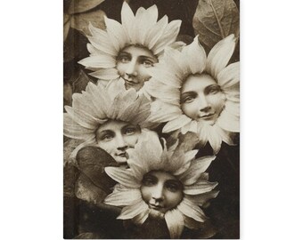 Anthropomorphic Flower Journal Vintage Victorian Botanical Notebook