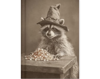 Vintage Raccoon Witch Candy Notebook Halloween Journal