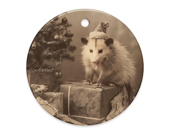 Vintage Opossum Christmas Ornament Creepy Cute Holiday Decor