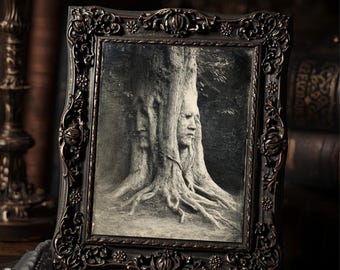Vintage Victorian Tree Spirit Gothic Forest Dryad Roots Antique Style Wall Art  Print
