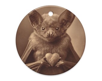 Victorian Bat With Heart Ornament Gothic Tree Decor Dark Decoration