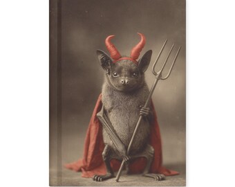 Vintage Victorian Devil Bat Halloween Gothic Journal