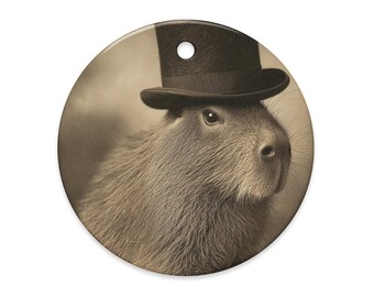 Capybara Ornament Top Hat Animal Victorian Antique Funny Decor