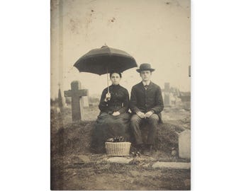 Victorian Mourning Couple Cemetery Journal Gothic Vintage Graveyard Notebook