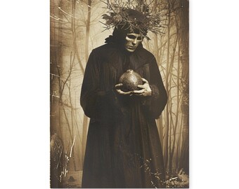 Vintage Pagan Ritual Gothic Journal Dark Forest Mask Victorian Notebook
