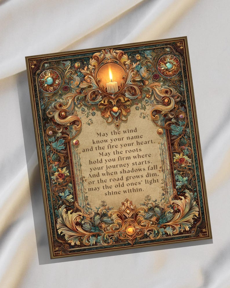 Pagan Protection Blessing Poem Print Wiccan Prayer Wall Art Ancestral ...