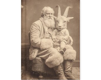 Santa Goat Child Notebook Creepy Christmas Gothic Victorian Journal