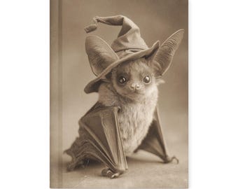 Vintage Victorian Gothic Witch Hat Bat Halloween Notebook
