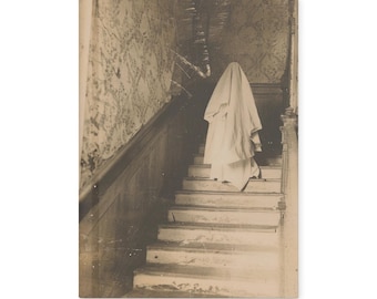 Vintage Victorian Gothic Ghost on Staircase Halloween Journal