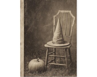 Vintage Victorian Witch Hat Pumpkin Halloween Journal