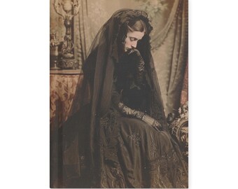 Victorian Mourning Woman Gothic Mourning Portrait Journal Notebook