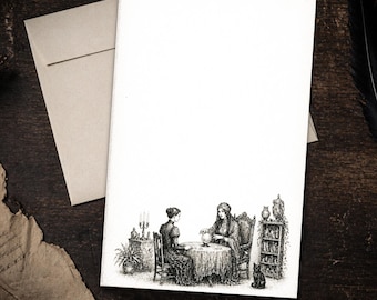 Gothic Fortune Teller Stationery Set 5.5 x 8.5 Letter Writing Paper Victorian Divination Notes with Envelopes