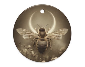 Vintage Bee Ornament Celestial Moon Victorian Decor