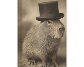 Capybara Notebook Top Hat Animal Victorian Funny Antique Journal