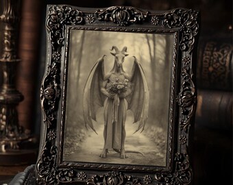 Jersey Devil Bouquet Print Gothic Cryptid Wall Art Antique Style Photography