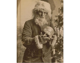 Vintage Victorian Santa Skull Gothic Journal Creepy Christmas Antique Notebook