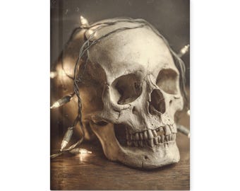 Vintage Victorian Gothic Skull Christmas Lights Notebook