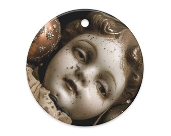 Victorian Porcelain Doll Gothic Christmas Ornament Antique Holiday Decor