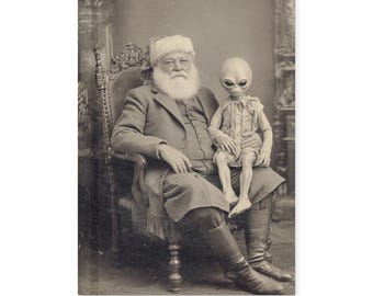 Vintage Victorian Gothic Santa Alien Child Christmas Notebook